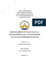 Bilim İçerikli Oyunlar Yoluyla Fen Eğitiminin Okul Öncesi Dönemi Çocuklari Üzerindeki Etkileri