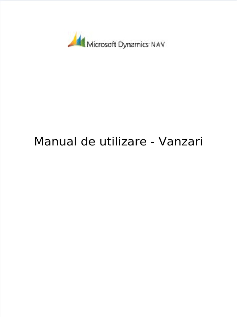 Microsoft Dynamics Nav 4 Manual Vanzari | PDF