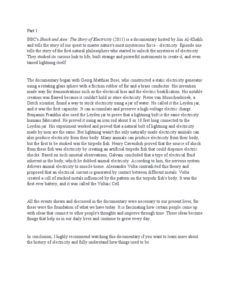 Bbc Documentary Shock And Awe Pdf Electricity Radio