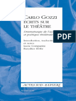 Écrits Sur Le Théâtre. Dramaturgie de l'Acteur Et Poétique Théâtrale, Carlo Gozzi