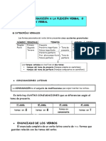 Características de La Flexión Verbal. Tiempos Del Tema de Presente