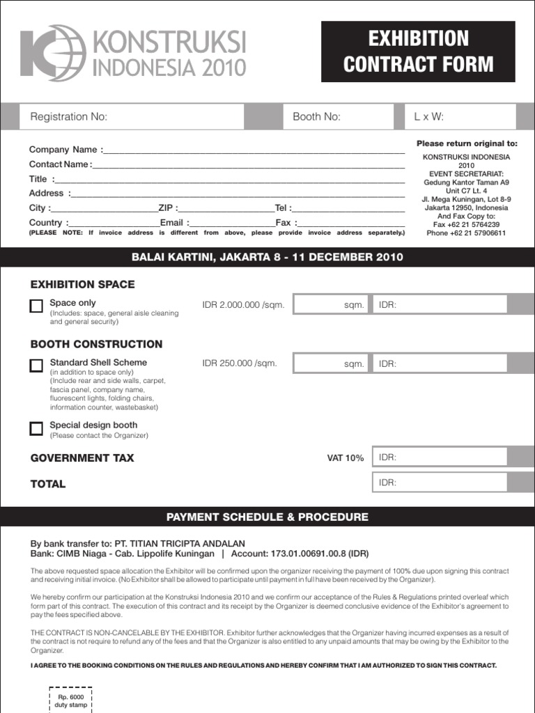 Konstruksi Indonesia 2010 Contract Form | PDF | Insurance | Common Law