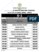 Senior Bus Route Winter Timings (2022-23) Wef 07-11-2022