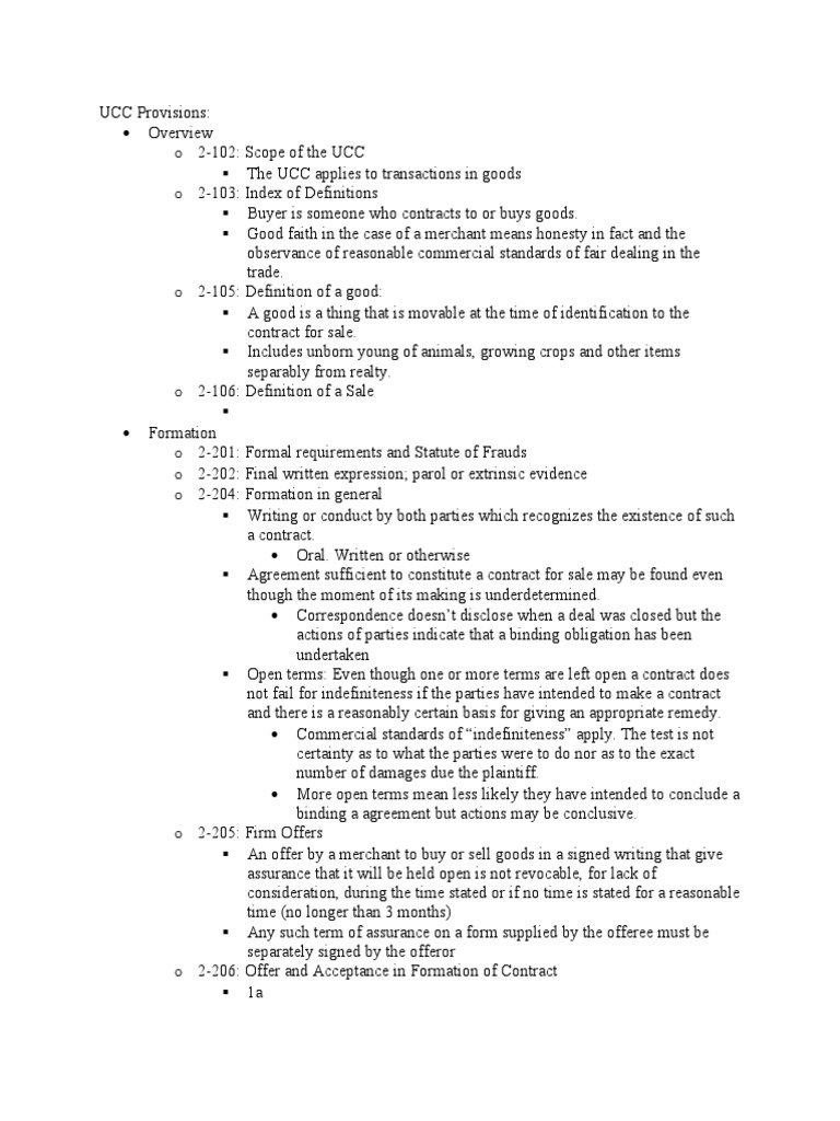 UCC and Restatements PDF Breach Of Contract Implied Warranty