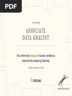 DataCamp Certified Data Analyst Associate