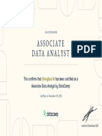 DataCamp Certified Data Analyst Associate