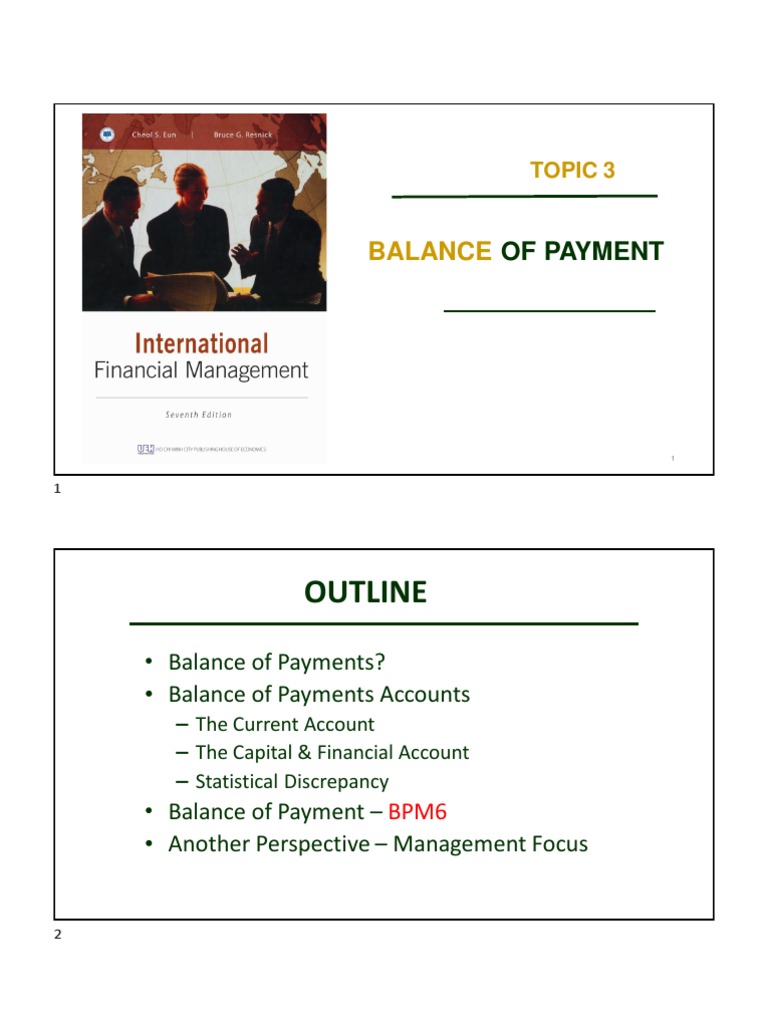 Handout Topic 3 Bop Pdf Balance Of Payments Capital Account