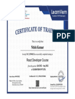 Certificate - React Developer Course