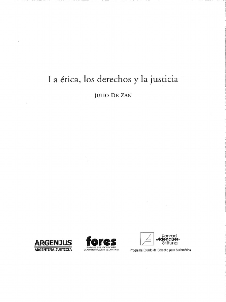 Julio de Zan La Etica Los Derechos y La Justicia PDF