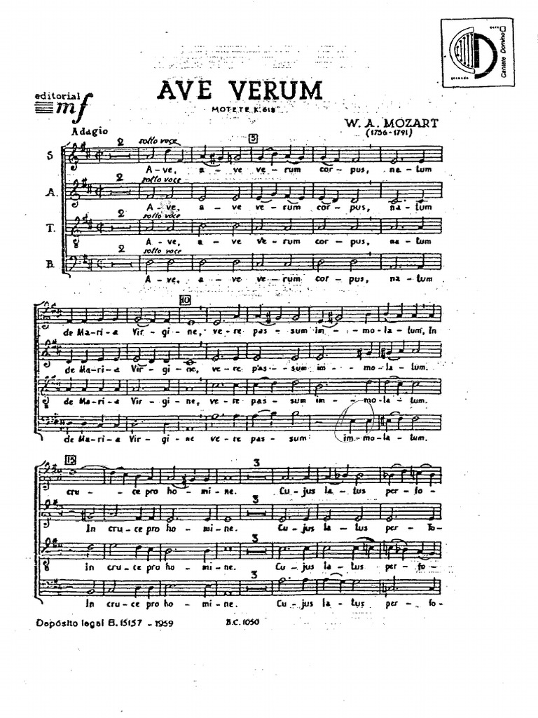 Ave Verum Mozart PDF