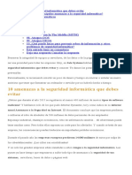 10 Amenazas A La Seguridad Informática Que Debes Evitar