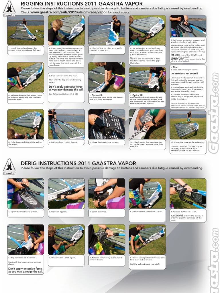 Gaastra Vapor Rigging Guide 2011 | PDF | Sail | Sailing Ships
