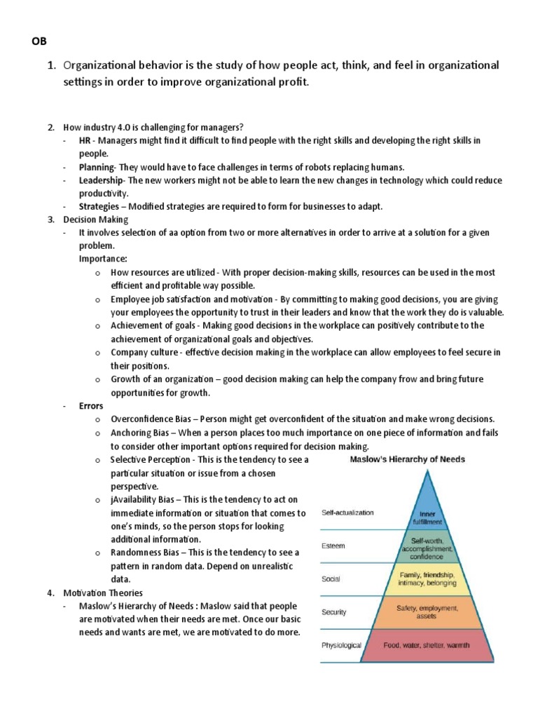 Organizational Behaviour | PDF | Emotional Intelligence | Motivational