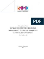 Challenges of HRM in Regards To Organizational Effectiveness