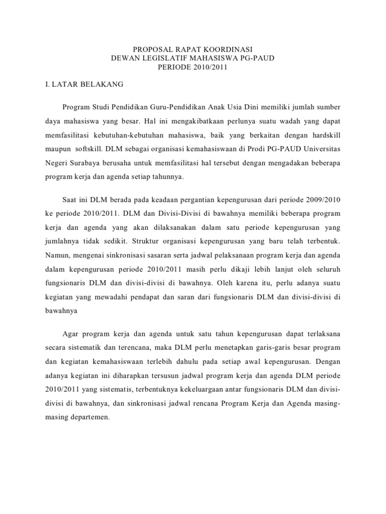 Proposal Rapat Kerja