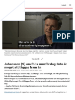 Johansson (S) Om EU:s Snusförslag: Inte Är Moget Att Läggas Fram Än - SVT Nyheter1
