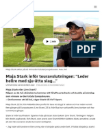 Maja Stark Inför Touravslutningen: "Leder Hellre Med Sju-Åtta Slag... " - SVT Sport
