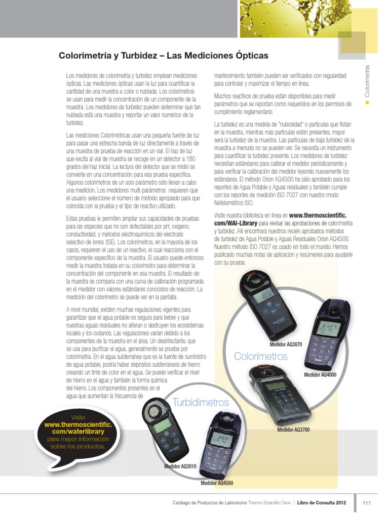 Aq 4000 - Aq3700 Colorimetro | PDF | Agua | Agua potable