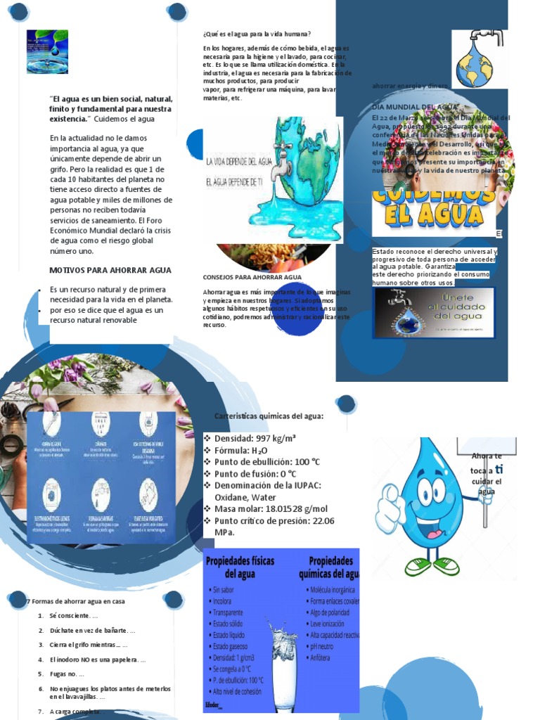Folleto sobre el cuidado del agua | PDF | Agua | Economias