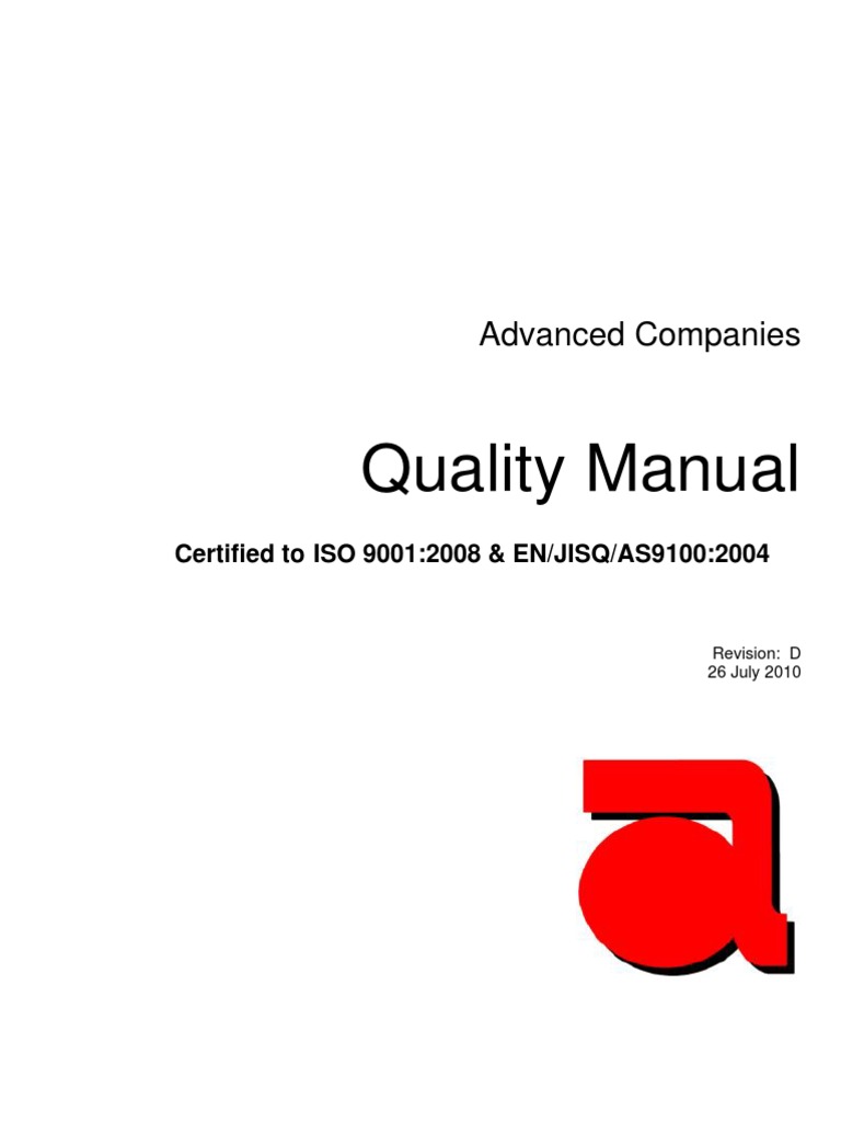 Advanced Quality Procedures Manual | PDF | Quality Management System ...