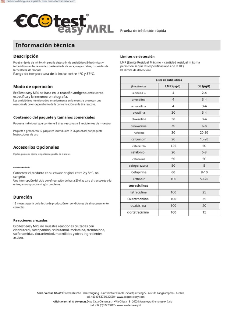 Prueba Rápida de Antibióticos en Leche | PDF | Antibióticos | Drogas