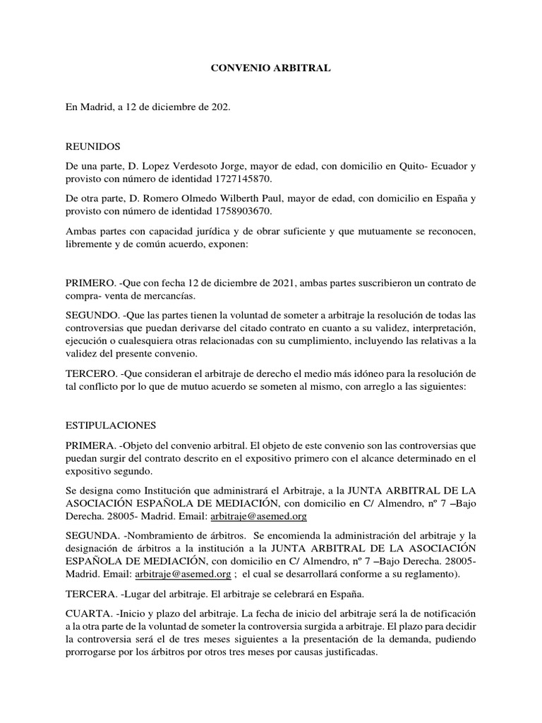 Cláusula Arbitral Internacional | PDF