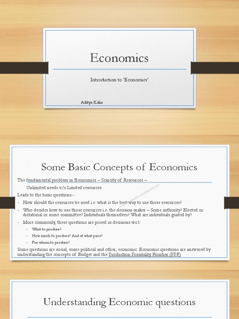 Economics Basic Concepts | PDF