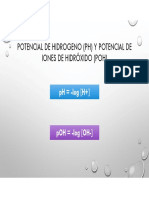 Potencial de Hidrogeno PH y Potencial de Iones de Hidroxido