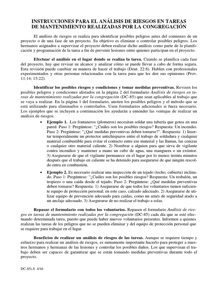 Análisis de Riesgos en Mantenimiento | PDF