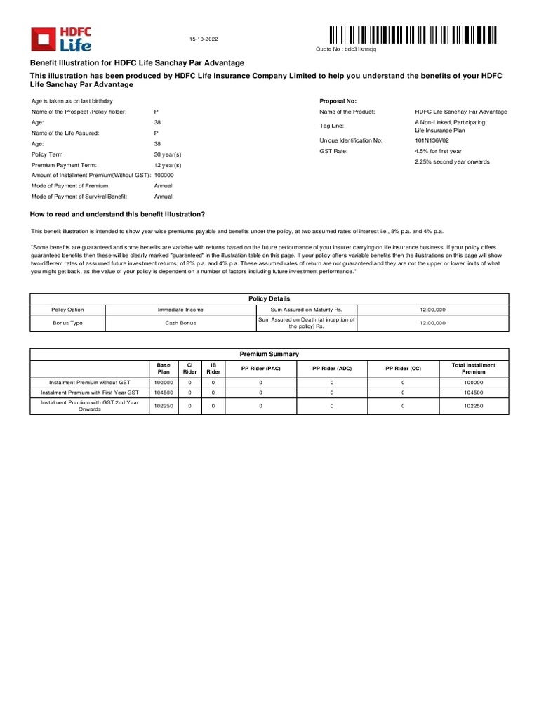 HDFC Life Sanchay Par Advantage Overview | PDF | Life Insurance | Insurance
