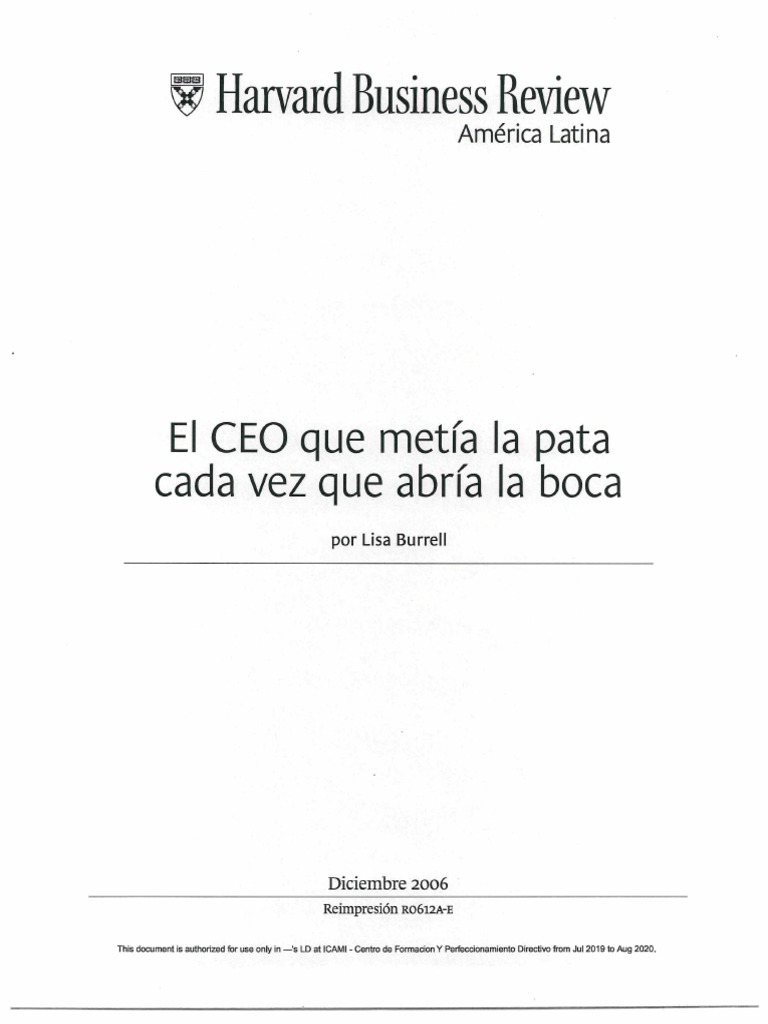El CEO Que Metia La Pata Cada Vez Que Abra La Boca | PDF