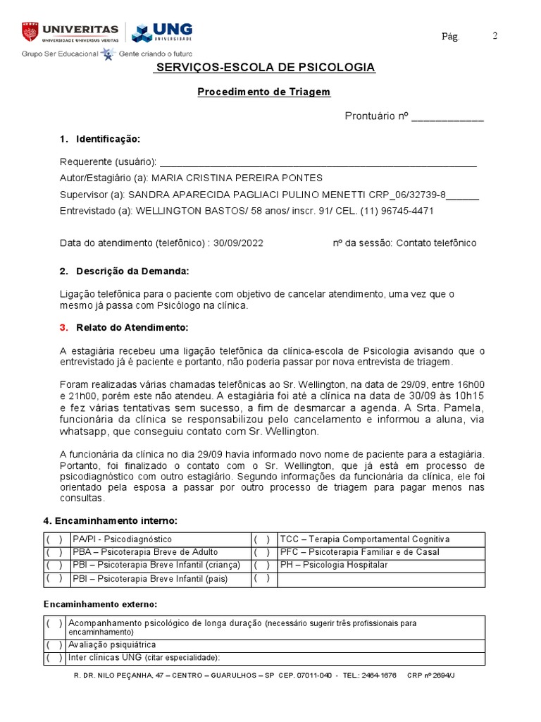 2o-contato-telefonico-relat-rio-de-procedimento-de-triagem-pdf