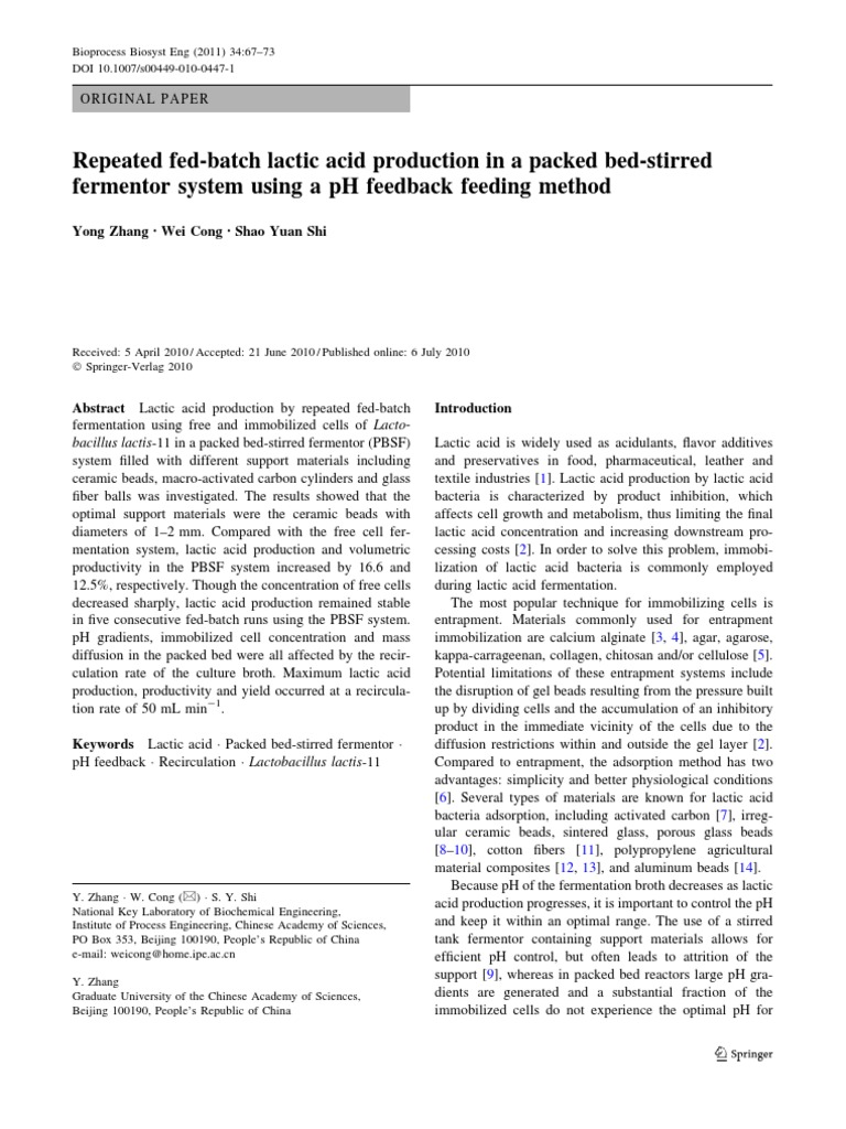 Lactic Acid Fermentation Tech | PDF | Lactic Acid | Fermentation