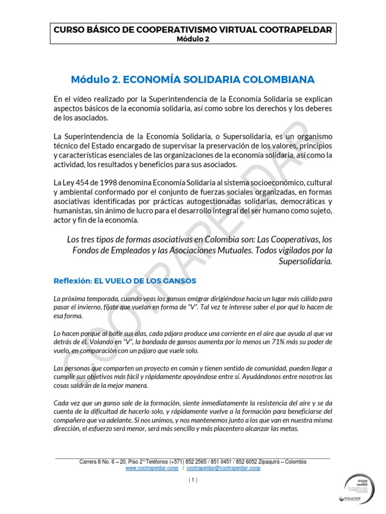 Economía Solidaria y Cooperativas en Colombia | PDF | Cooperativa ...