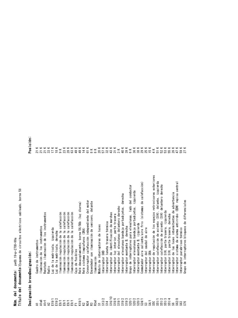 Esquema De Circuitos Eléctricos Cableado Borne 58 Pdf Vehículos De