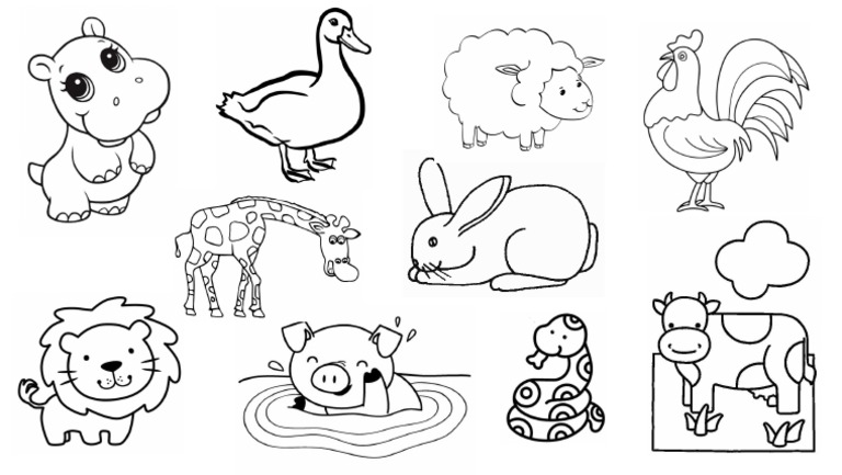 Colorear Animales Granja | PDF