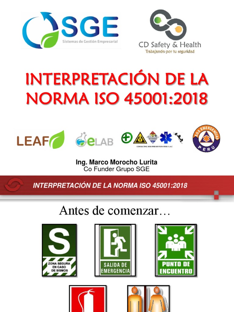 Interpretación de La Norma Iso 45001 | PDF