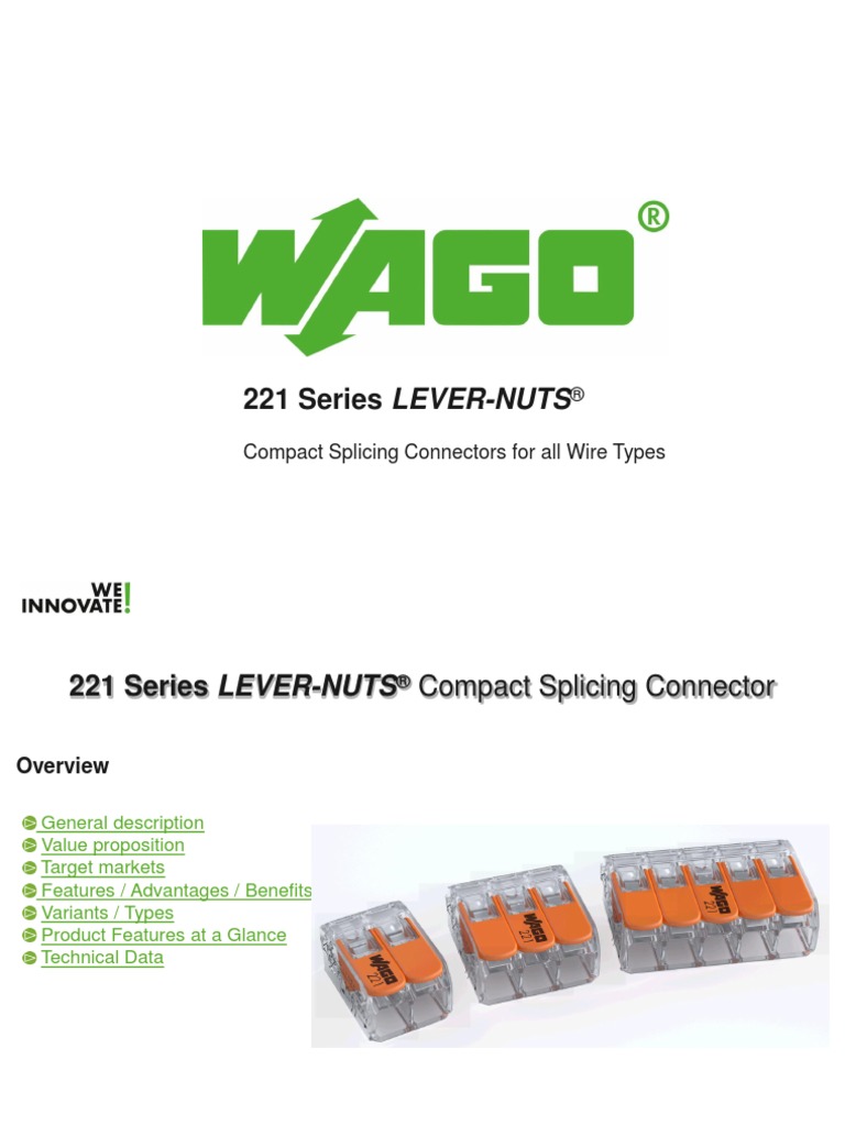 221 Series LEVERNUTS Compact Splicing Connectors For All Wire Types PDF