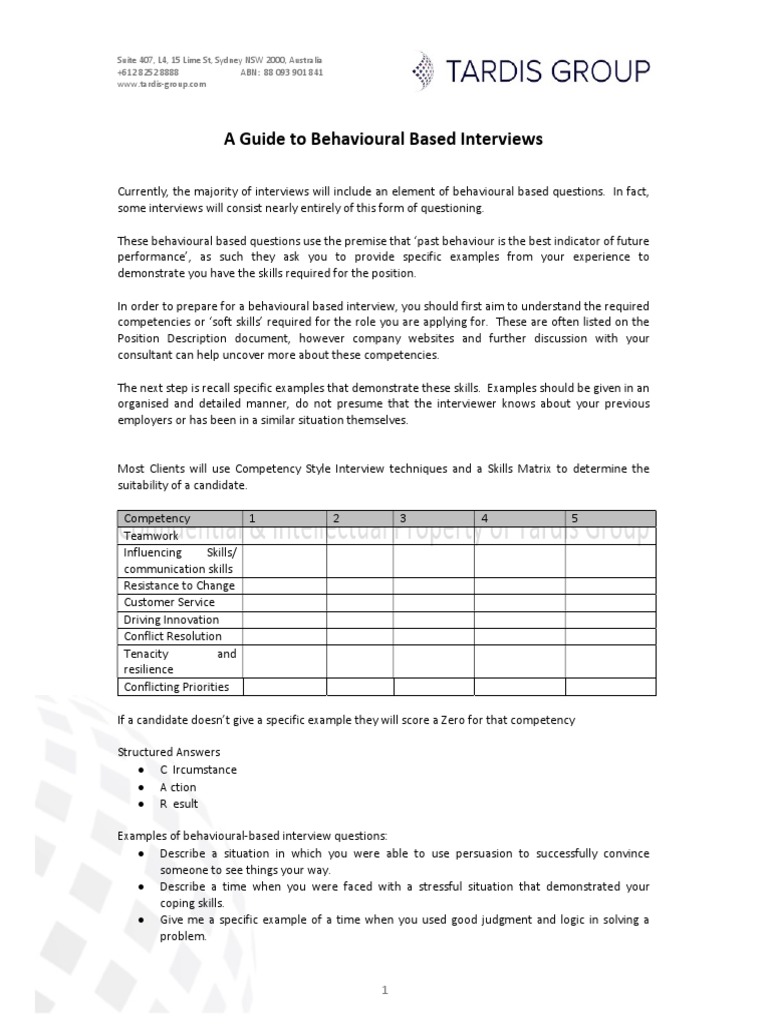 Interview Guide | PDF | Job Interview | Psychology