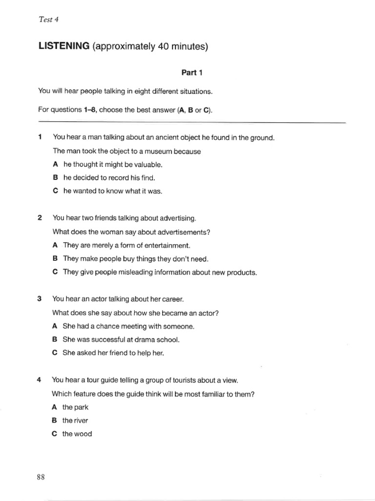 Fce3 Test 4 Listening Pdf