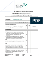 BSBPMG533 Assessment 1 - Marking Checklist