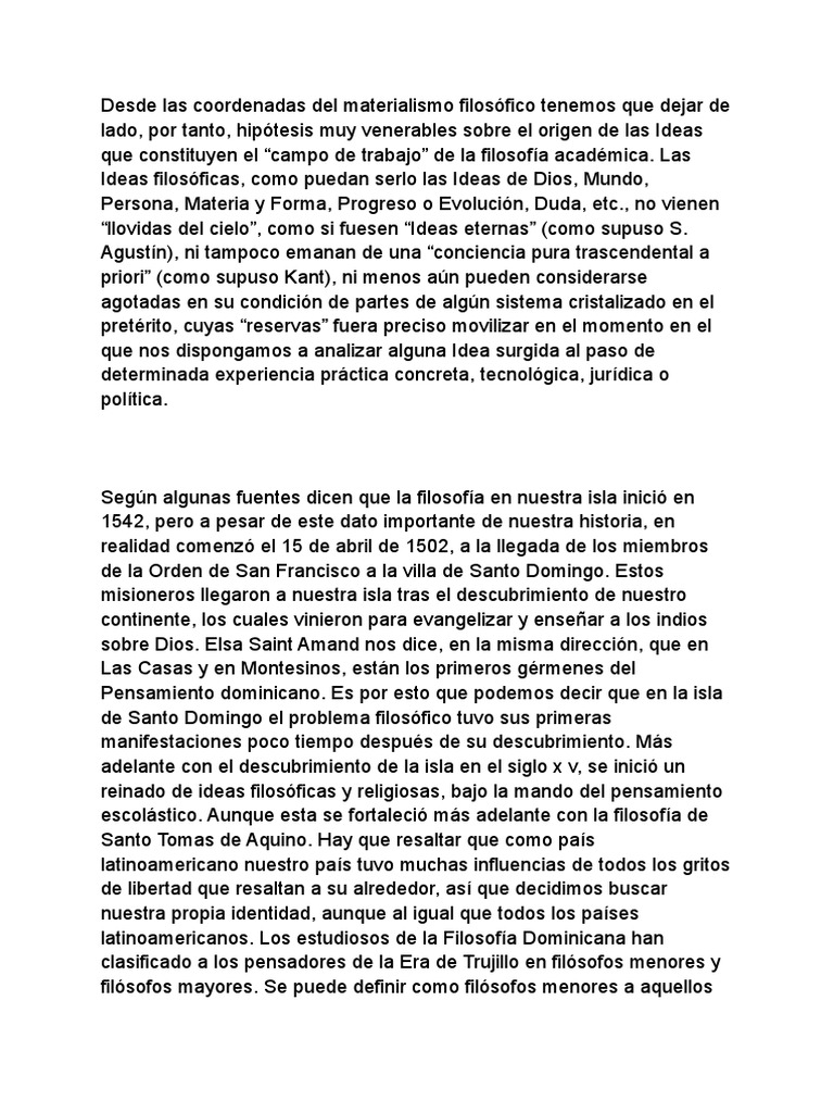 Origen y Evolucion de La Filosofia en Republica Dominicana | PDF ...
