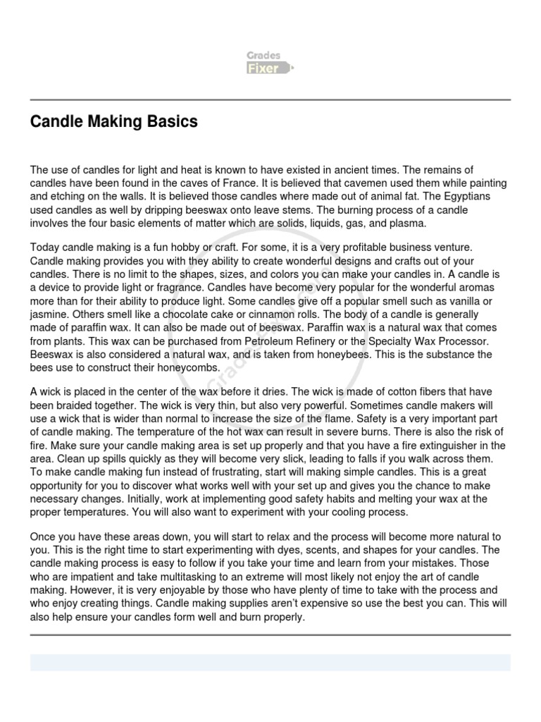 Candle Making Basics PDF