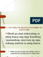 Kasaysayan NG Wika NG Bansa Sa Iba't Ibang Panahon