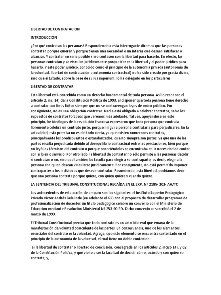 Libertad de Contratacion Descargar gratis PDF Libertad Justicia