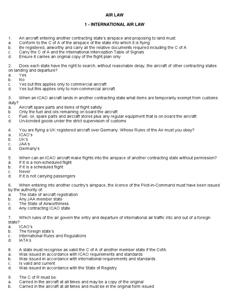 International Air Law Compliance Guide | PDF | Instrument Flight Rules ...
