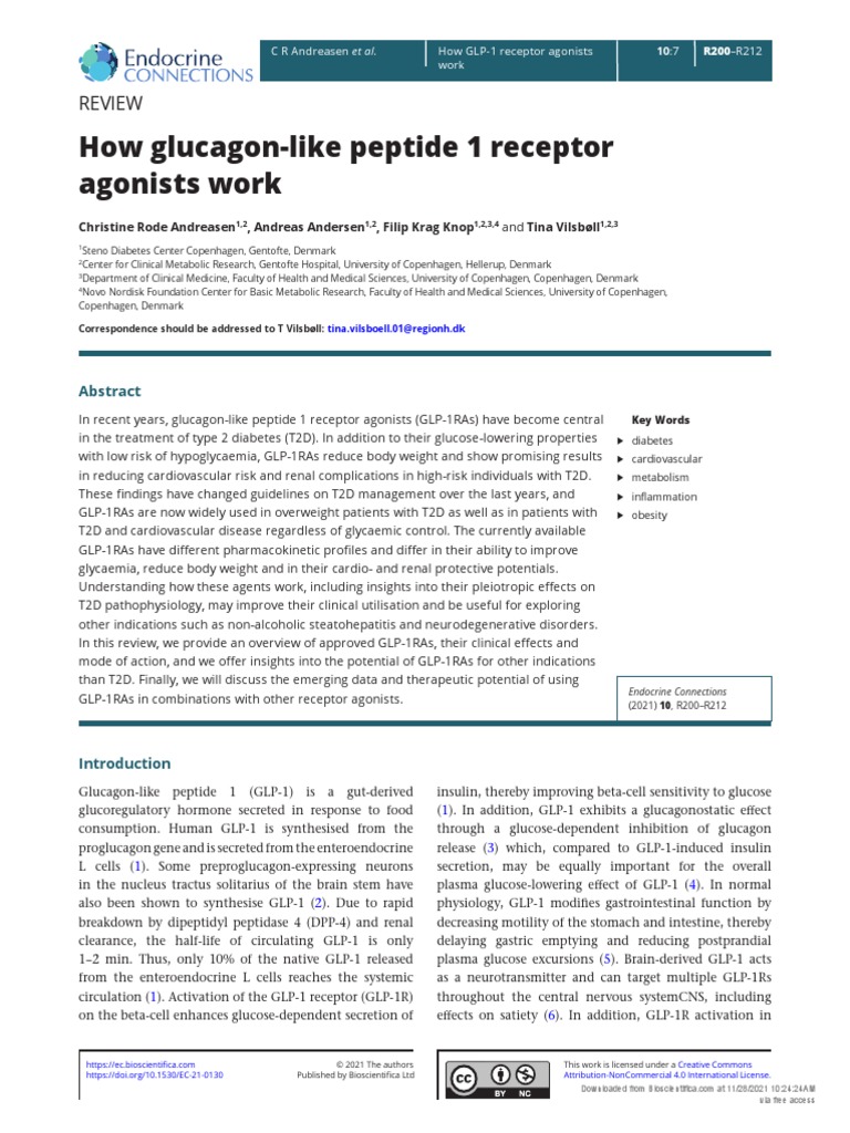 (20493614 - Endocrine Connections) How Glucagon-Like Peptide 1 Receptor ...