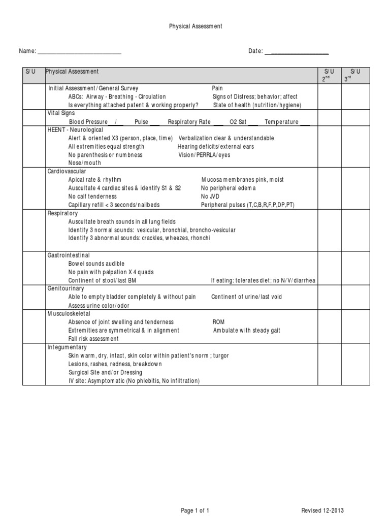 Physical Assessment | PDF