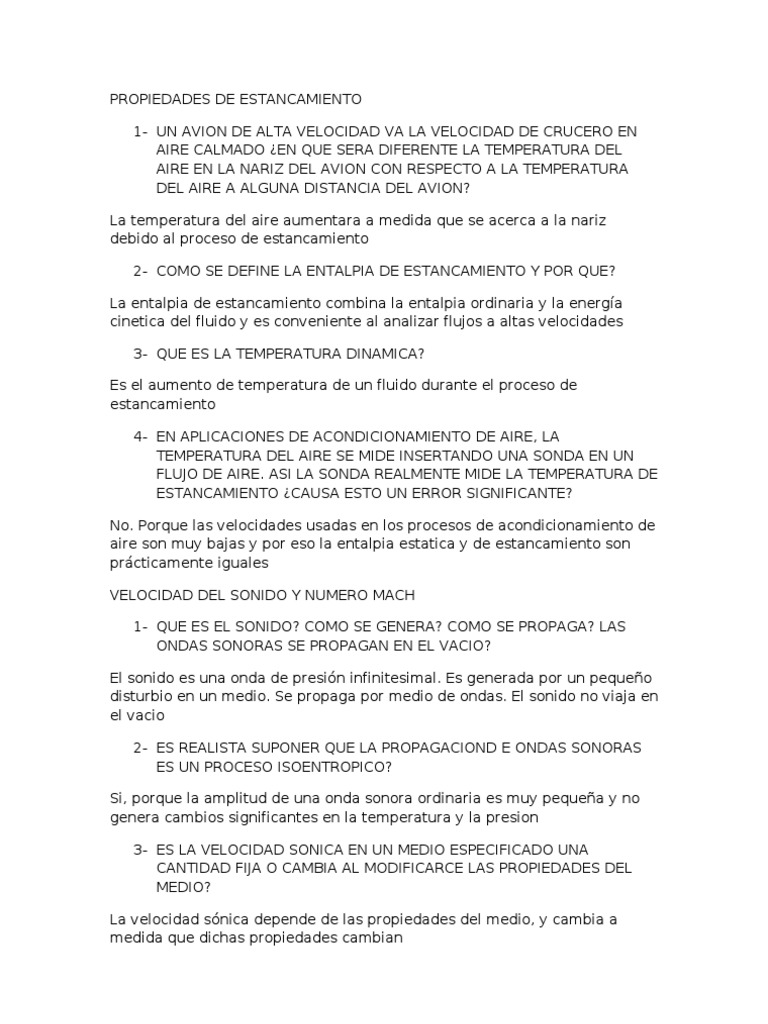 Propiedades de Estancamiento PDF Boquilla Olas