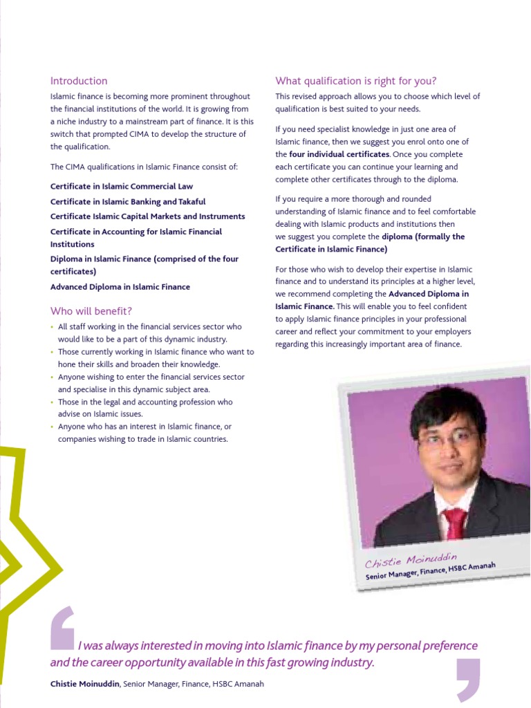 CIMA If Course Brochure | PDF | Islamic Banking And Finance | Diploma
